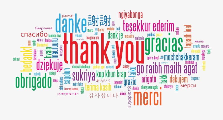 About Me - Thank You In 1000 Languages, Transparent Clipart
