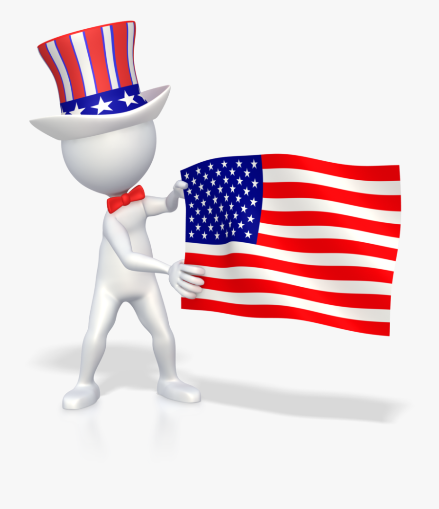 Transparent Grunge American Flag Png - Guy With American Flag, Transparent Clipart
