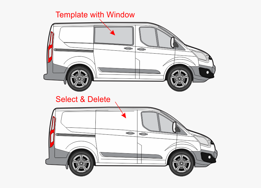 Vehicle Template Tips - Ford Transit Custom High Roof Dimensions, Transparent Clipart
