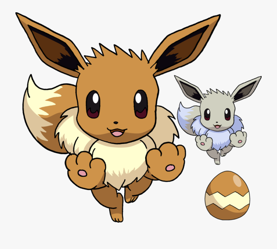 Eevee Bigger Normal Smaller - Eevee And Shiny Eevee, Transparent Clipart