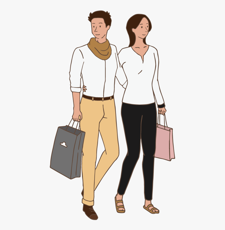 Shopping Transparent Couple - Shopping Man And Women, Transparent Clipart