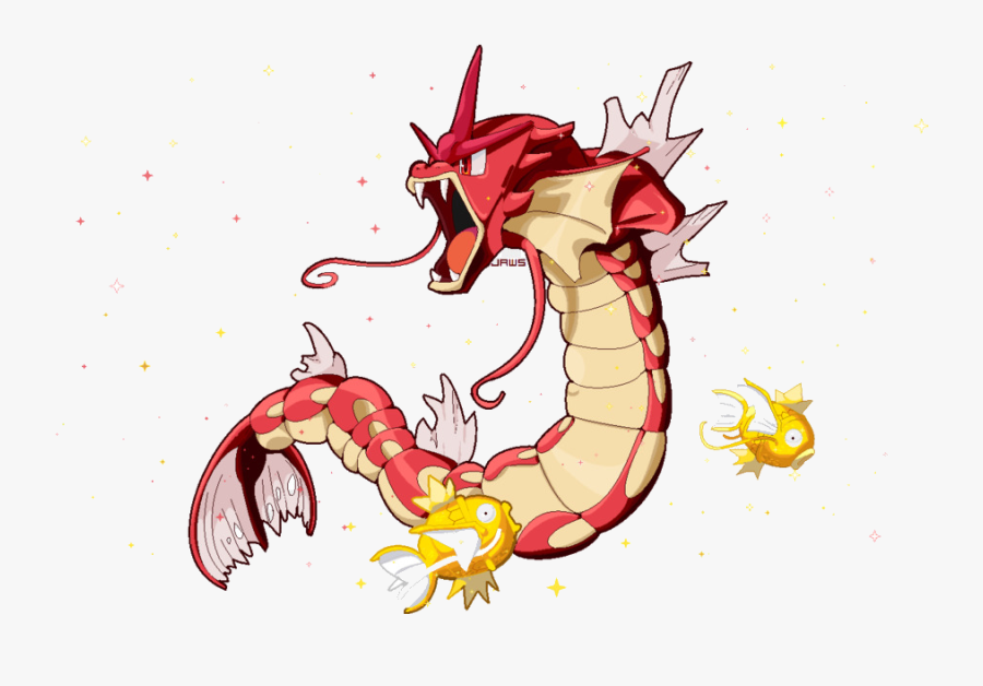 Gyarados Magikarp Shiny Pokmon Jump Pikachu Transparent - Shiny Gyarados And Magikarp, Transparent Clipart