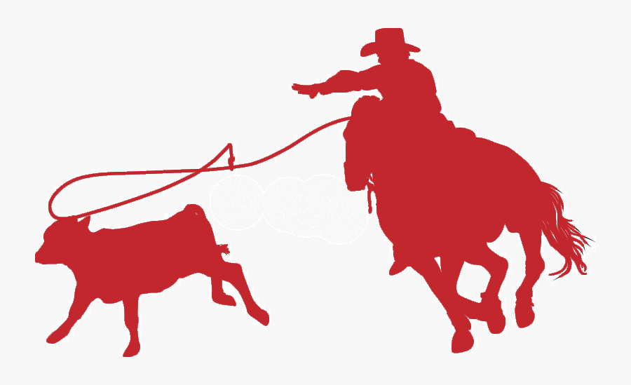 Clip Art Roping School Tiedown Calf - Silhouette Cowboy Roping Steer, Transparent Clipart