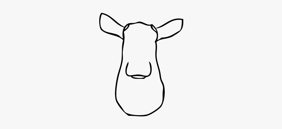 White Faux Taxidermy Moose Head Only - Line Art, Transparent Clipart