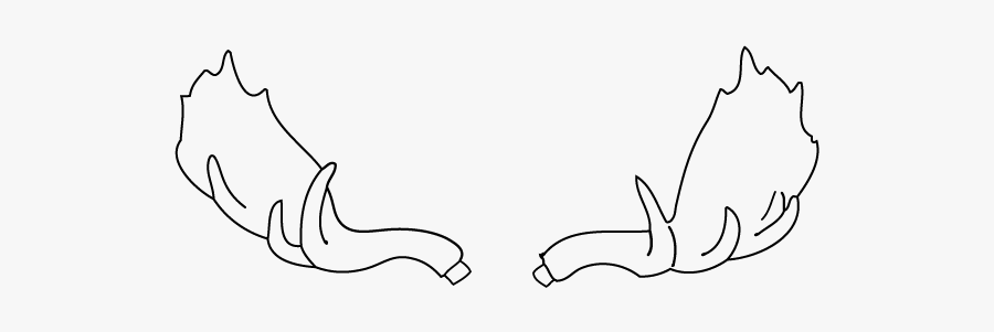 Fake Moose Antlers, How To Put Together Your White - Sketch, Transparent Clipart