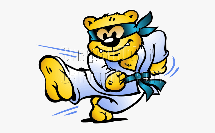 Lion Doing Kungfu - Fighting Bear Cartoon, Transparent Clipart