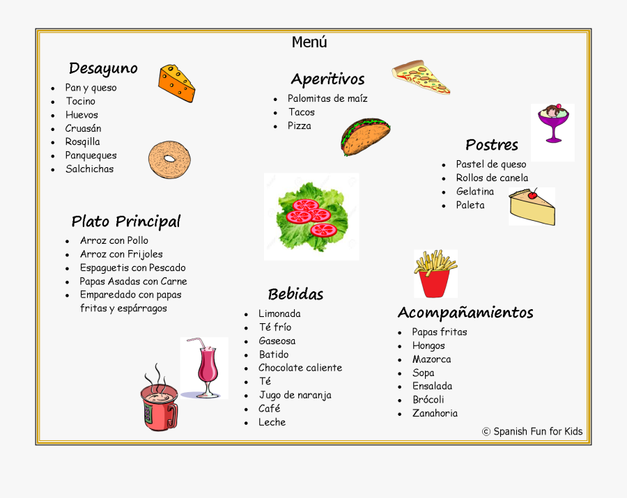 Restaurant Brochure Design The - Menu De Restaurante En Español, Transparent Clipart