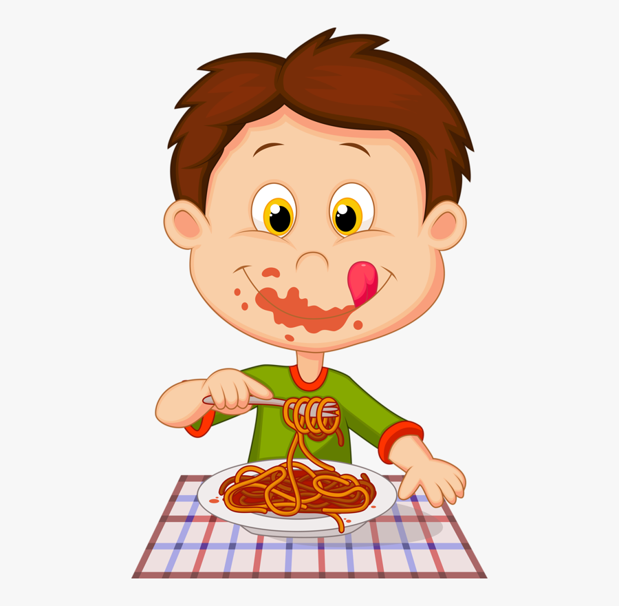 Boy Eating Spaghetti Clipart, Transparent Clipart