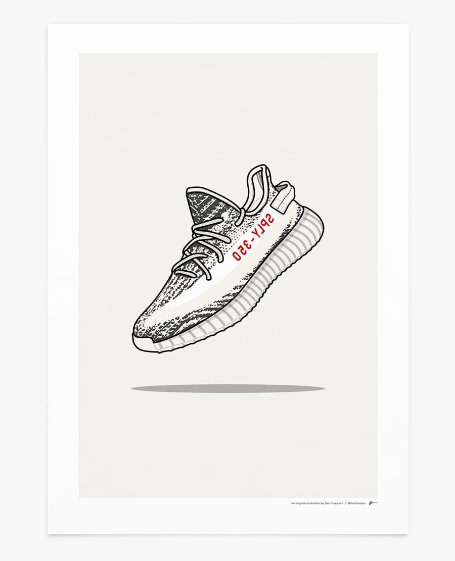 Yeezy Transparent Zebra Print - Illustration, Transparent Clipart