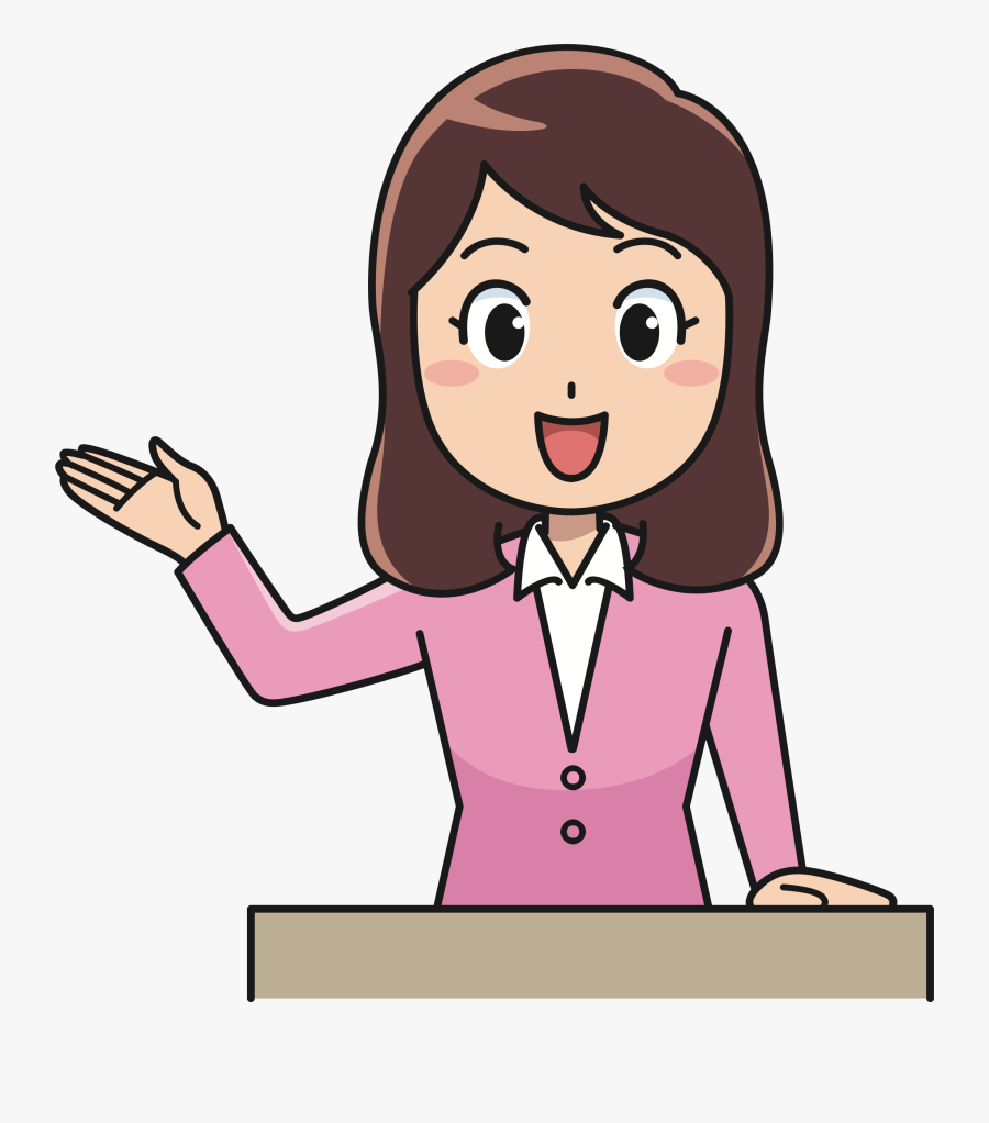 Transparent Woman At Desk Clipart - Female School Teacher Teacher Clipart, Transparent Clipart