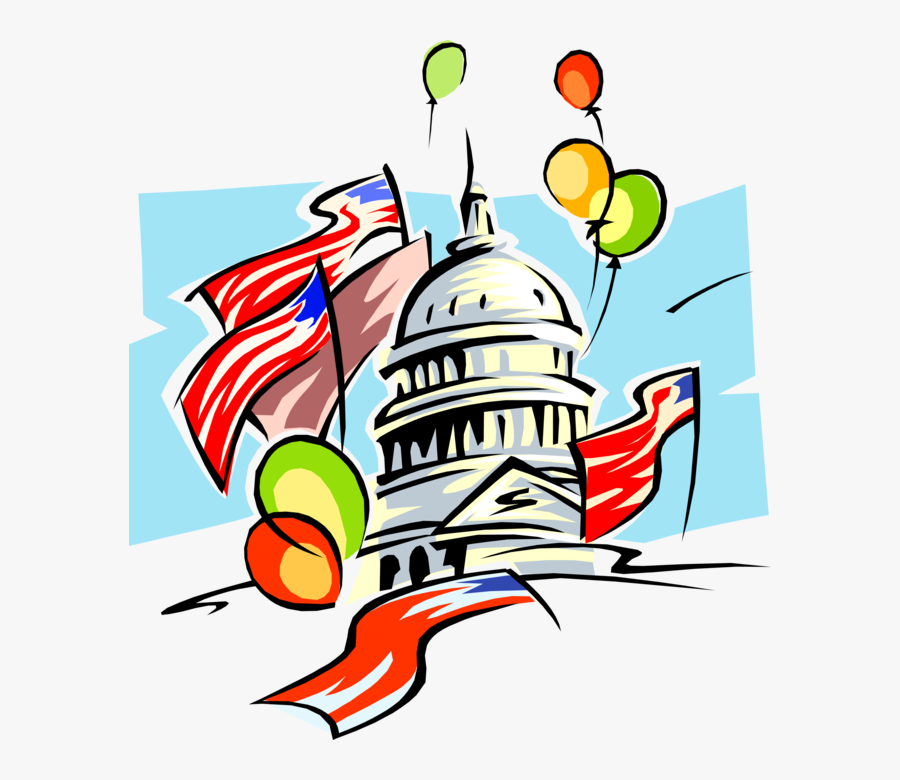 Clip Art American Capitol Celebrates Th, Transparent Clipart