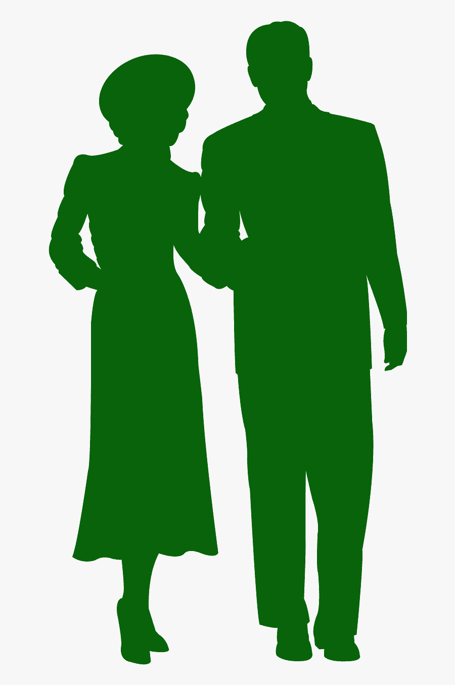 Silhouette Png Of A Woman And A Man, Transparent Clipart