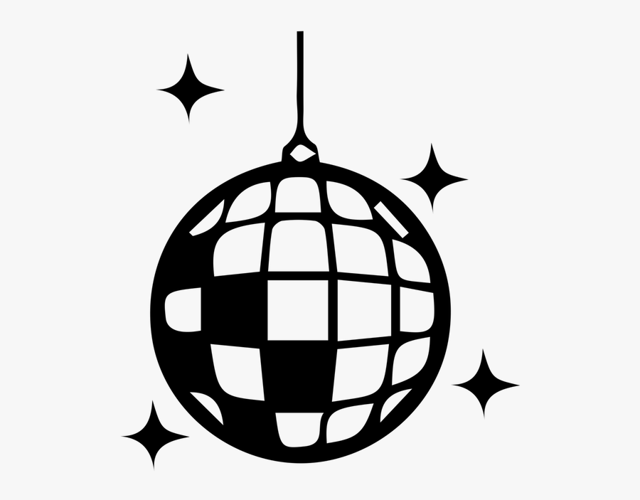 Feiern Mit Freunden - Disco Ball Clipart Black And White, Transparent Clipart