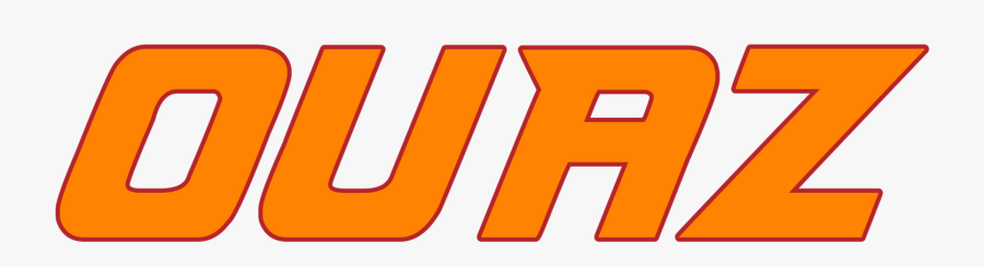 Ouaz Text Logo Orange With Red, Transparent Clipart