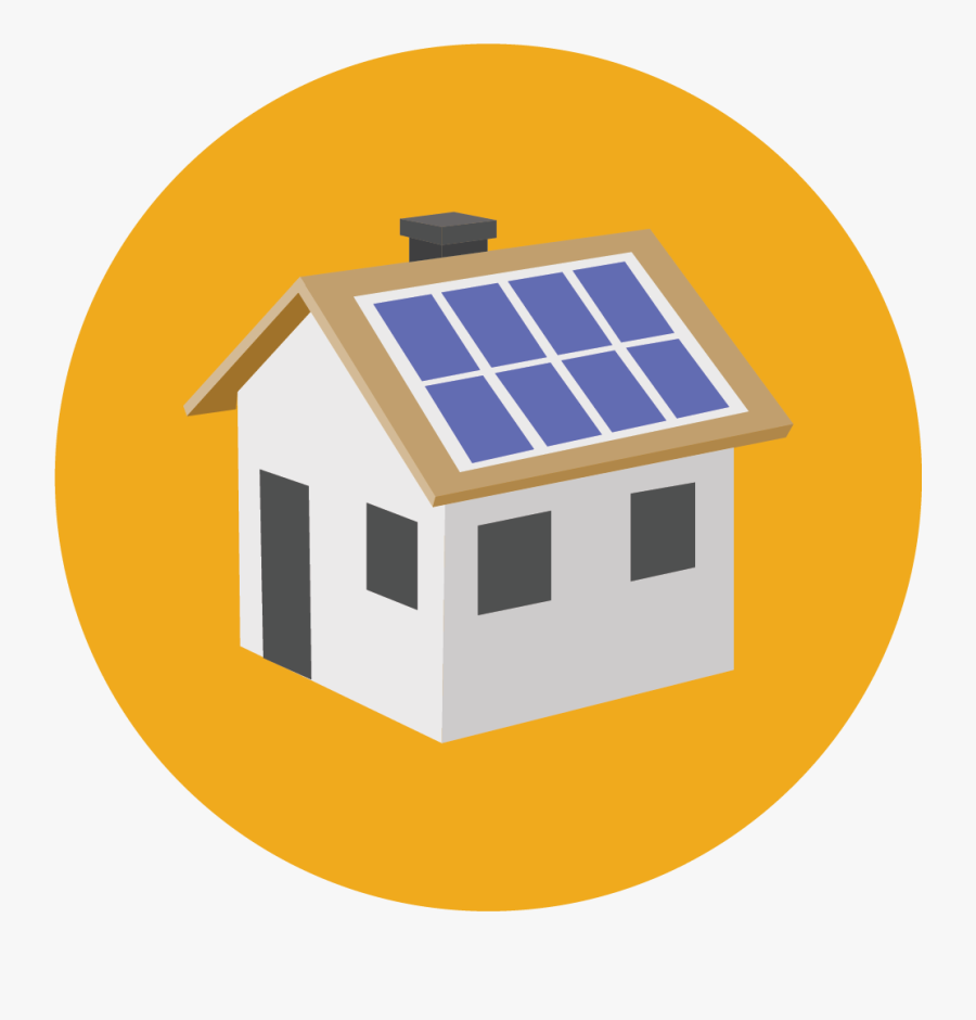 Solarscrub Panel Cleaning - Clip Art House With Solar Panels, Transparent Clipart