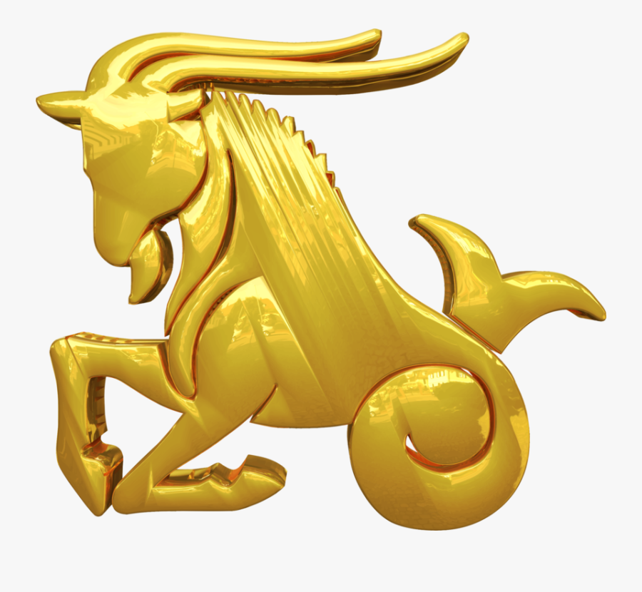 Art,gold,carnivoran - Capricorn Zodiac Sign Clipart, Transparent Clipart