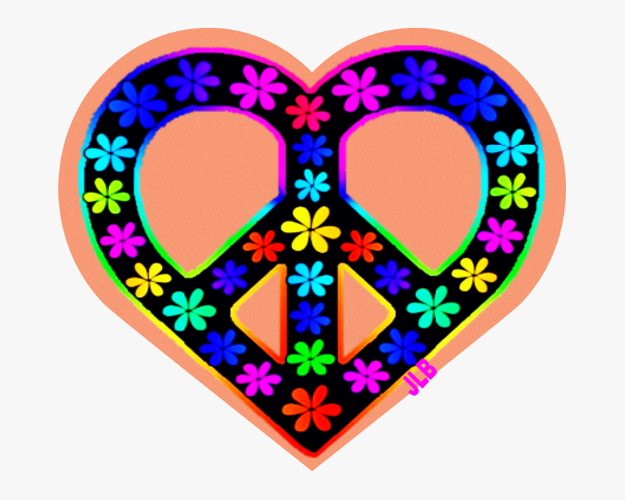 Jlb Peace Love - Heart Peace Sign Flower, Transparent Clipart