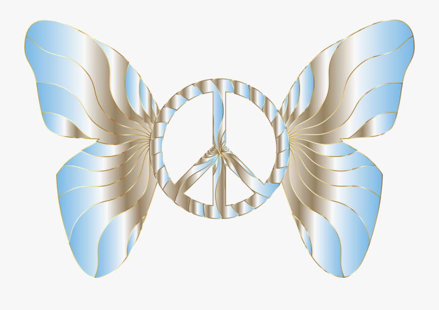 Butterfly Peace Sign, Transparent Clipart