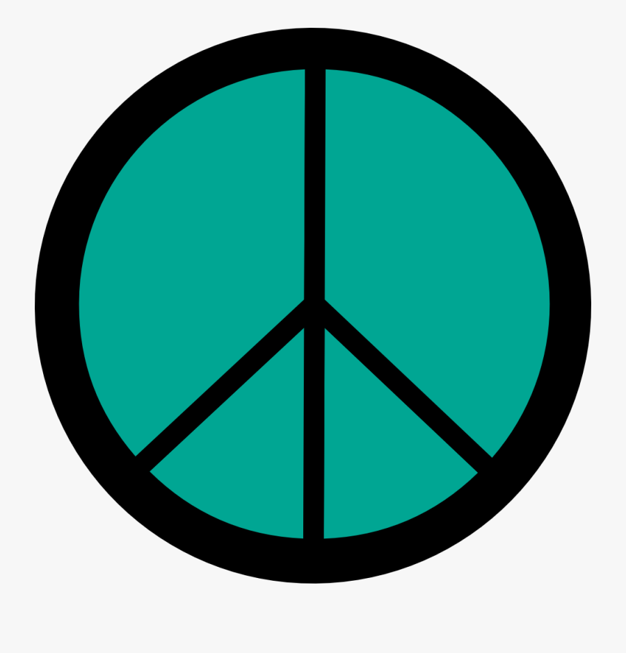 Retro Groovy Peace Symbol Sign Cnd Logo Persian Green - Peace Symbols Of The World, Transparent Clipart