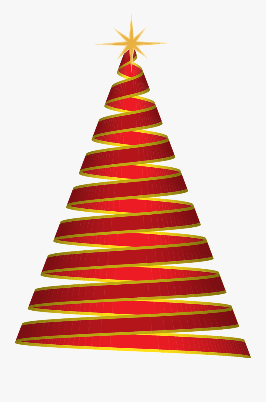 Christmas Tree Ribbon Red Png Image - Red Christmas Tree Png, Transparent Clipart