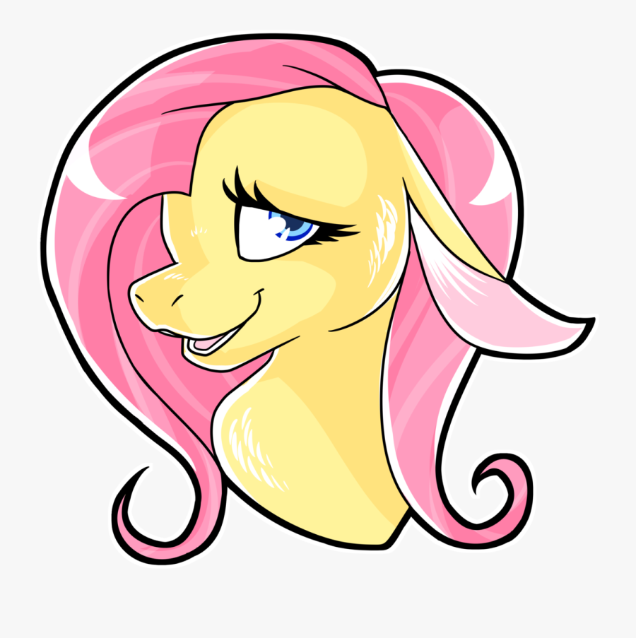 Draikinator, Bust, Female, Floppy Ears, Fluttershy, - Cartoon, Transparent Clipart