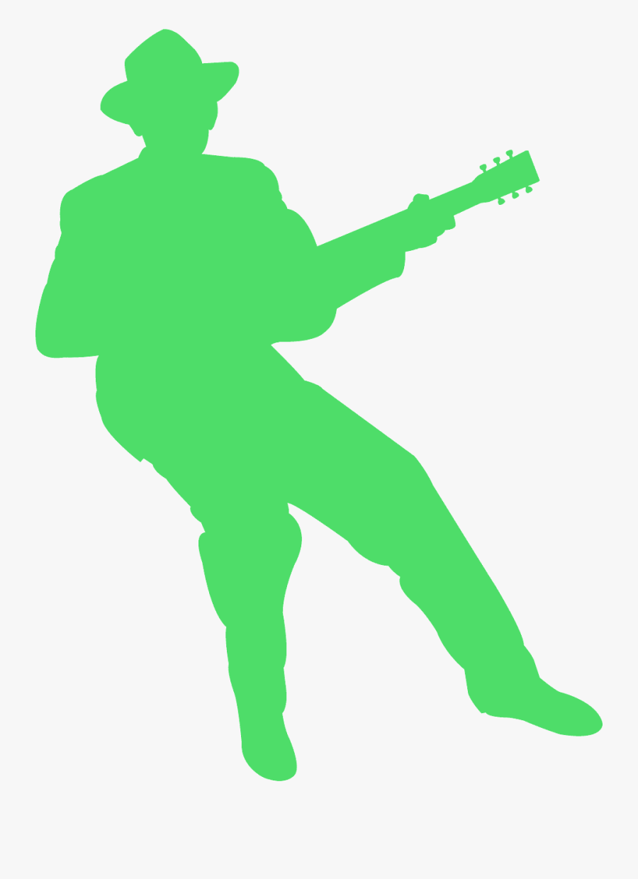 Man Playing Guitar Silhouette, Transparent Clipart