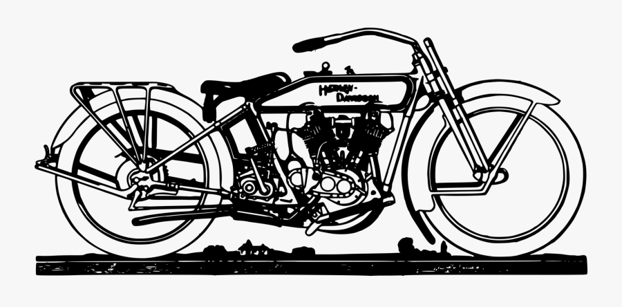 Bicycle,monochrome Photography,bicycle Wheel - Old Motorcycle Vector Png, Transparent Clipart