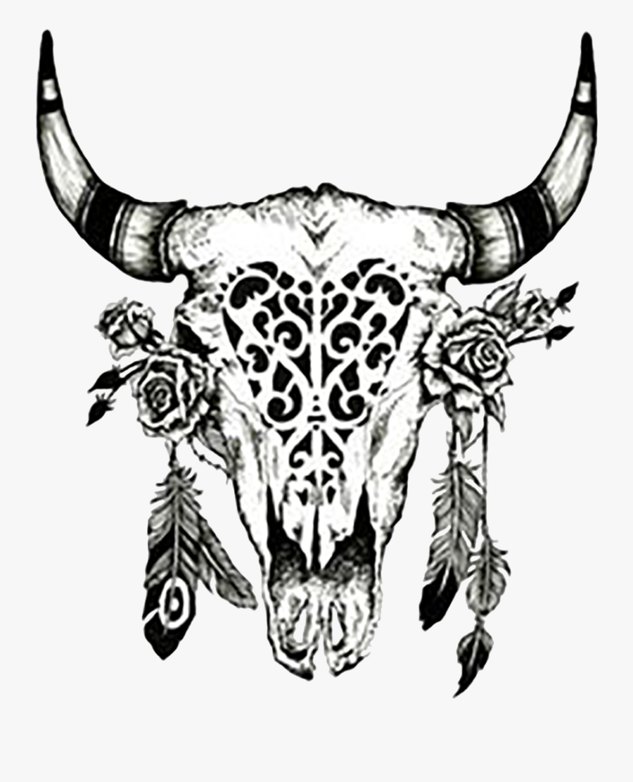 Cattle Drawing Cow"s Skull, Transparent Clipart