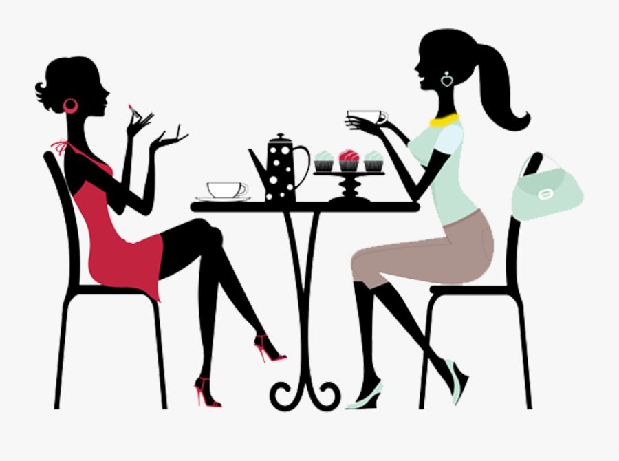 Mind Your Body Language - Two Women Chatting Cartoon, Transparent Clipart