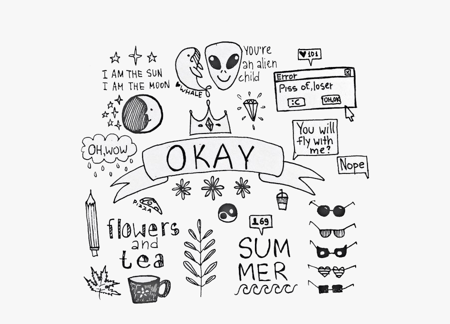 Drawing Tumblr Sketchbook Image - Sketchbook Doodle, Transparent Clipart