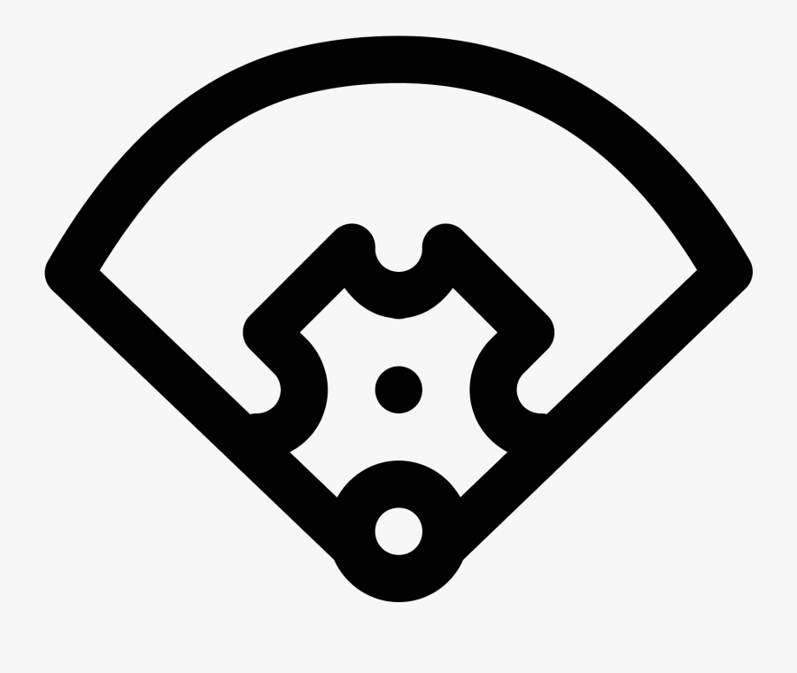 Baseball Field Png - 野球 場 イラスト 白黒, Transparent Clipart