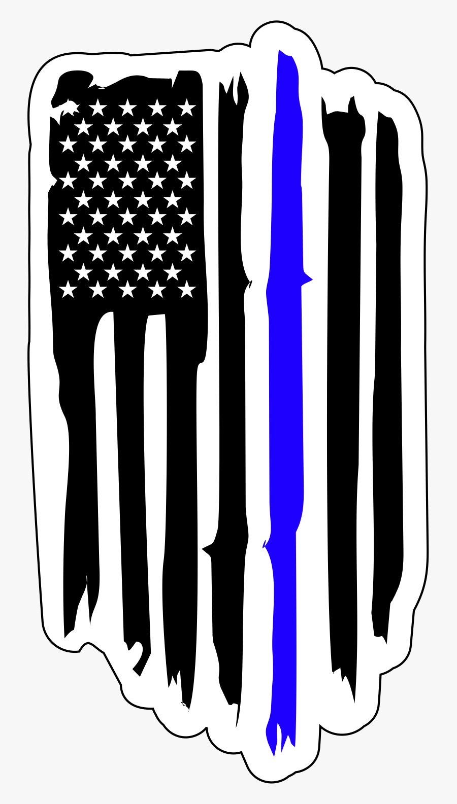 American Flag Police Badge - American Flag Art Thin Blue Line, Transparent Clipart