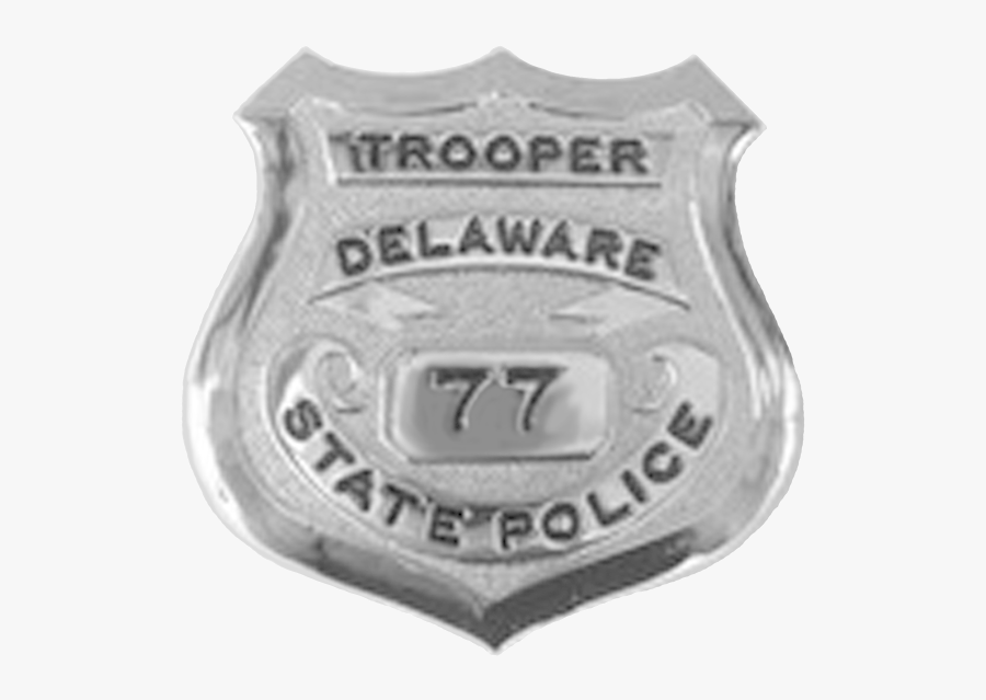 Police Badge White Delaware State Trooper Transparent - Emblem, Transparent Clipart