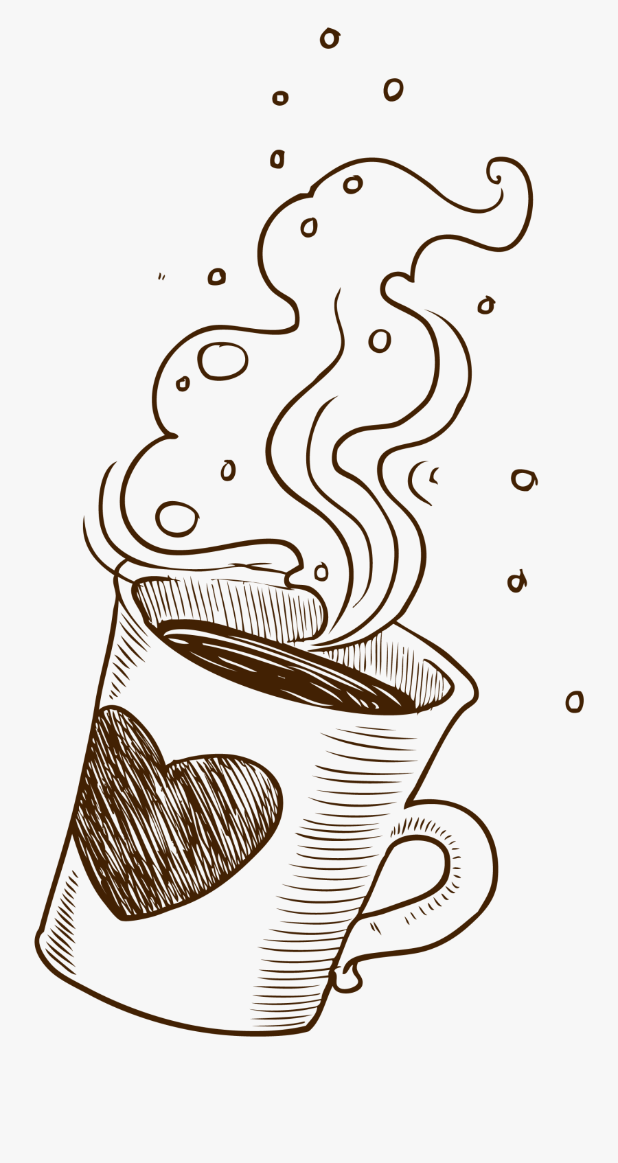 White Coffee Cafe Cup - Coffee And Tea Hand Drawn Png, Transparent Clipart