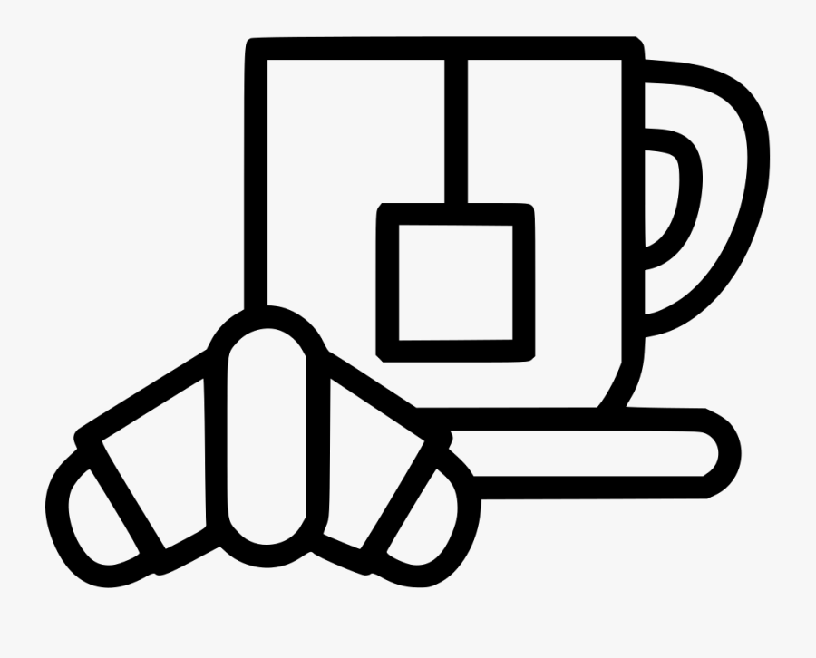 Breakfast Tea And Croissant Comments, Transparent Clipart