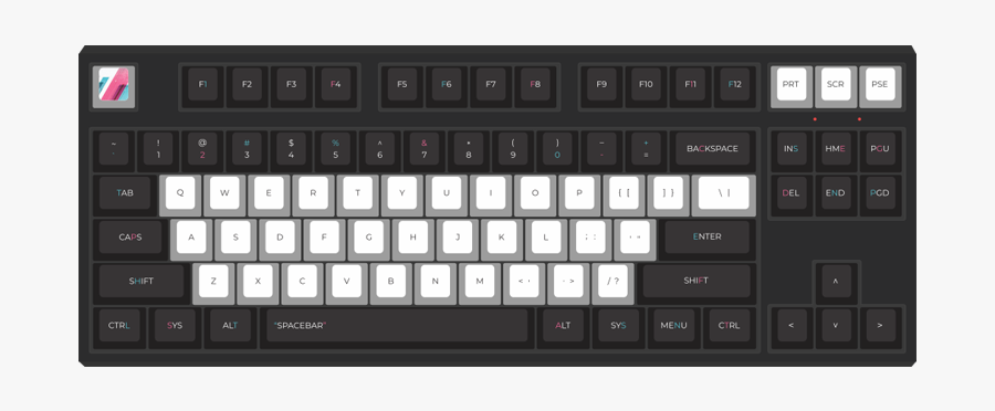 Cotton Candy By Marius 87-key Custom Mechanical Keyboard - Computer Keyboard, Transparent Clipart