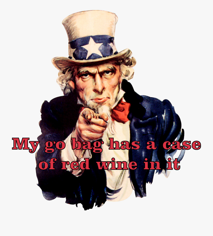 My Go Bag Has A Case Of Red Wine In It - Guy Pointing At You, Transparent Clipart