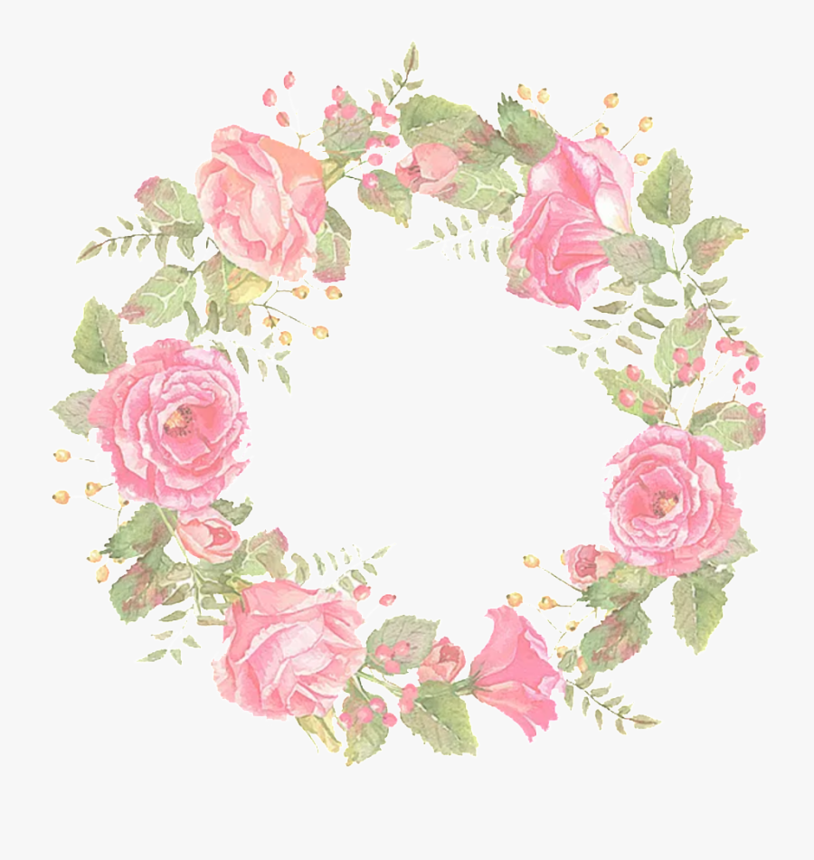 Transparent Drawn Flower Png - Pastel Color Flower Wreath, Transparent Clipart