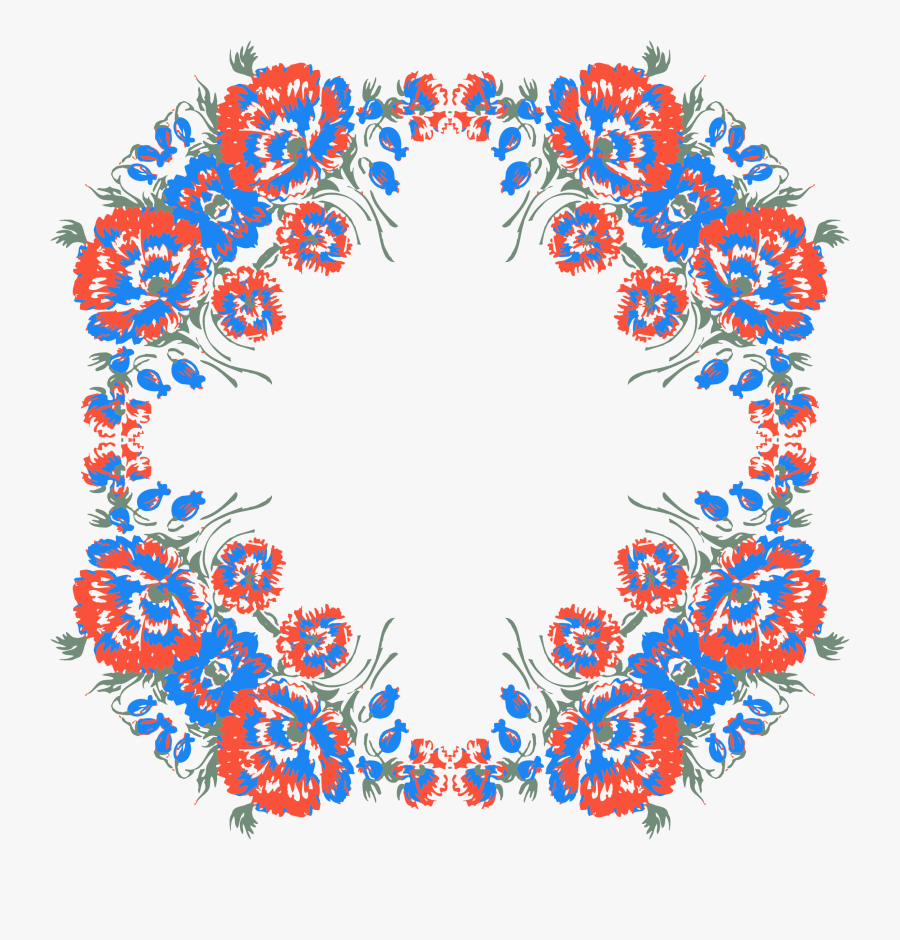 Floral Wreath Frame 3 Variation 2 Clip Arts - Flowers Design, Transparent Clipart