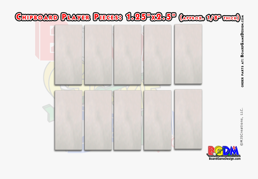 10 Chipboard Player Pieces, Make Your Own Game Pieces - Tile, Transparent Clipart