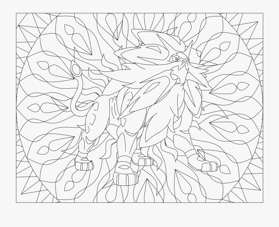 Solgaleo Coloring Pages Video Game Crafts - Mandala Pokemon Solgaleo, Transparent Clipart