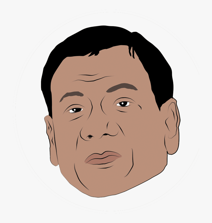 Head Philippines Cheek Duterte Face Rodrigo Cartoon - Duterte Cartoon, Transparent Clipart