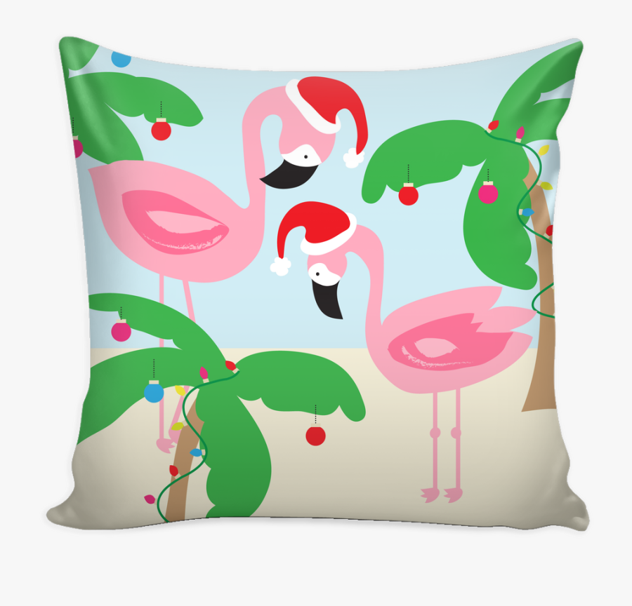 Beach Christmas Flamingos Pillow - Pillow Quotes For Boyfriend, Transparent Clipart