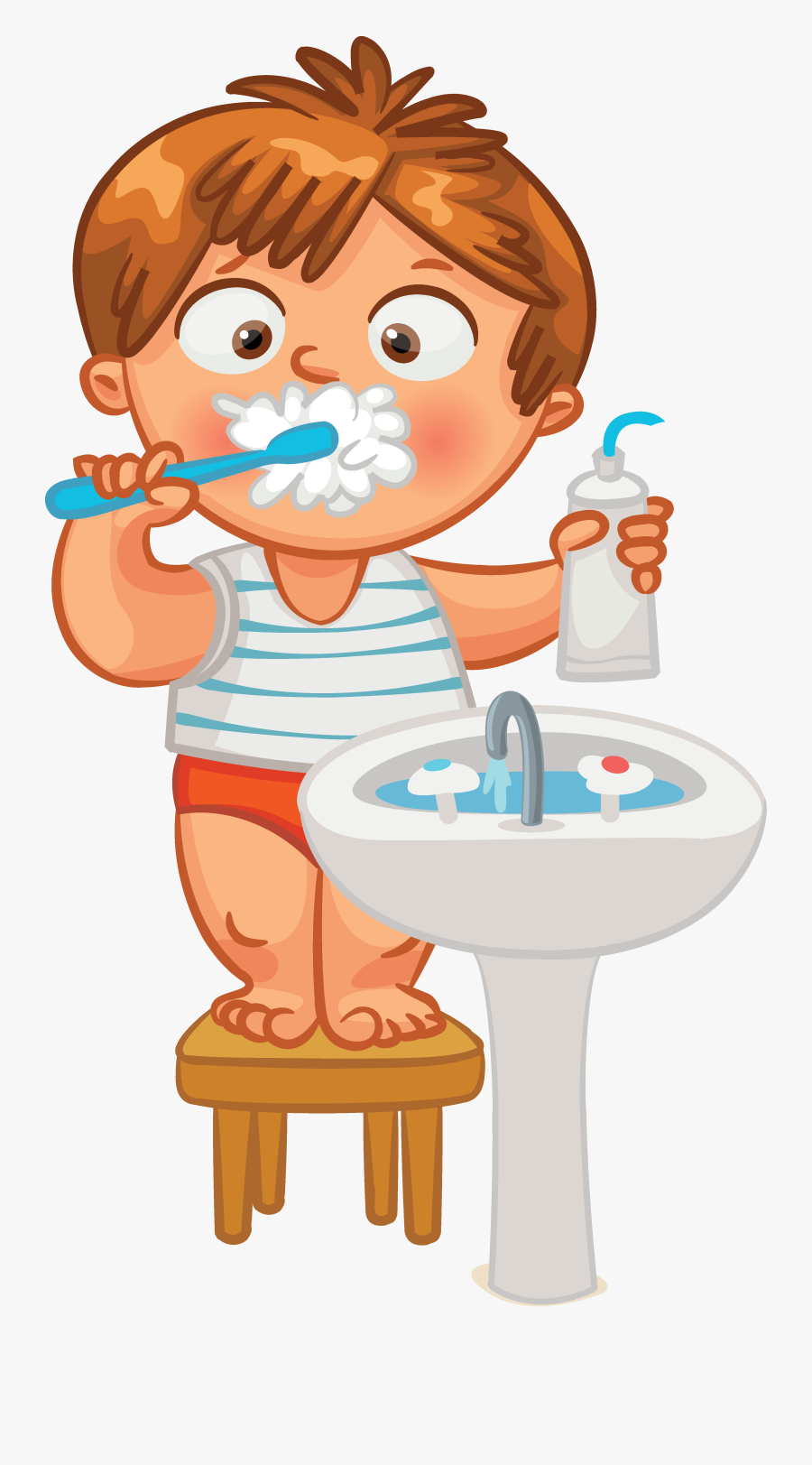 Brushing Human Clip Art - Good Grooming And Healthy Habits, Transparent Clipart