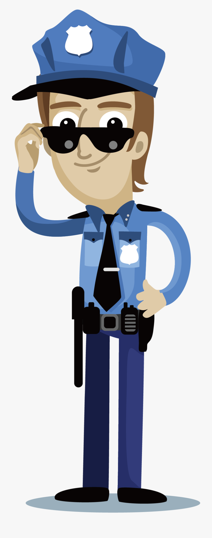 Wearing Sunglasses Of Officer Police The Cartoon Clipart - Police Cartoon Png, Transparent Clipart