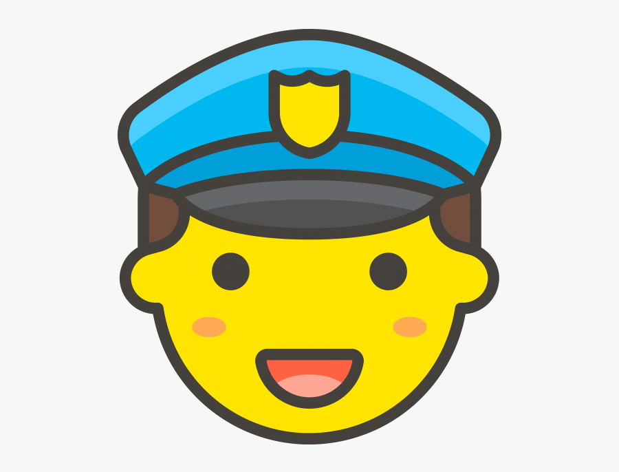 Police Man Officer Emoji - Police Man Face Png, Transparent Clipart
