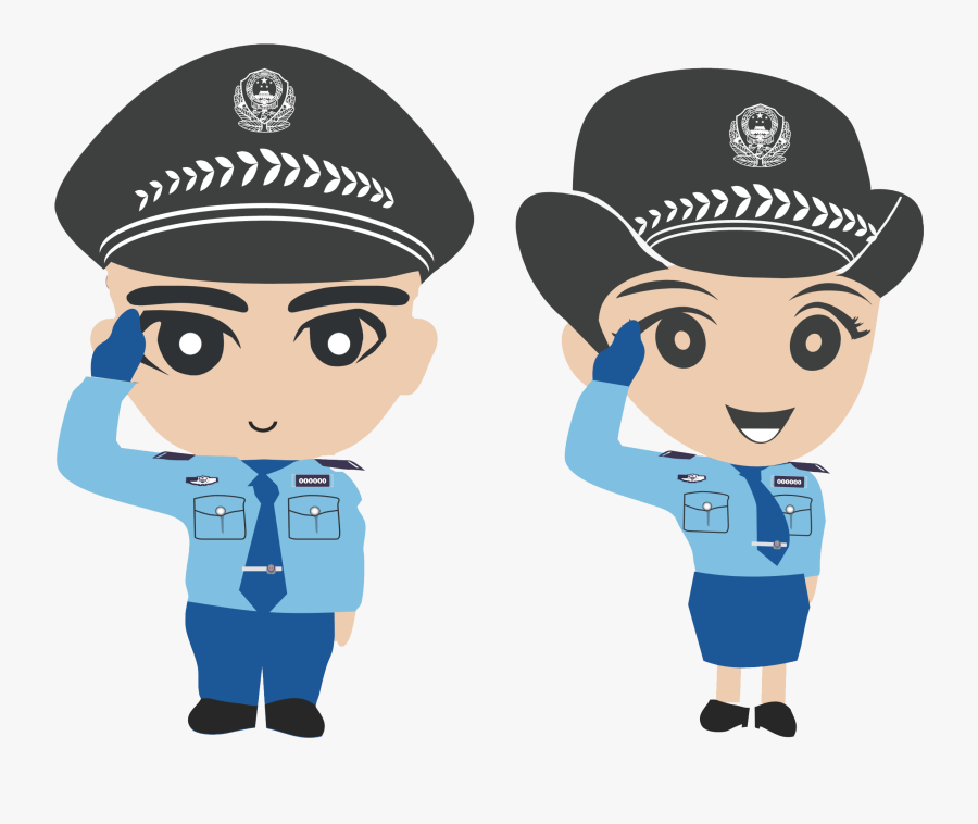 Police Officer Cartoon Chinese Public Security Bureau - China Police Cartoon, Transparent Clipart