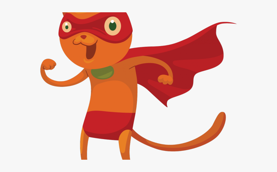 Orange Clipart Superhero - Superhero Cat Png, Transparent Clipart