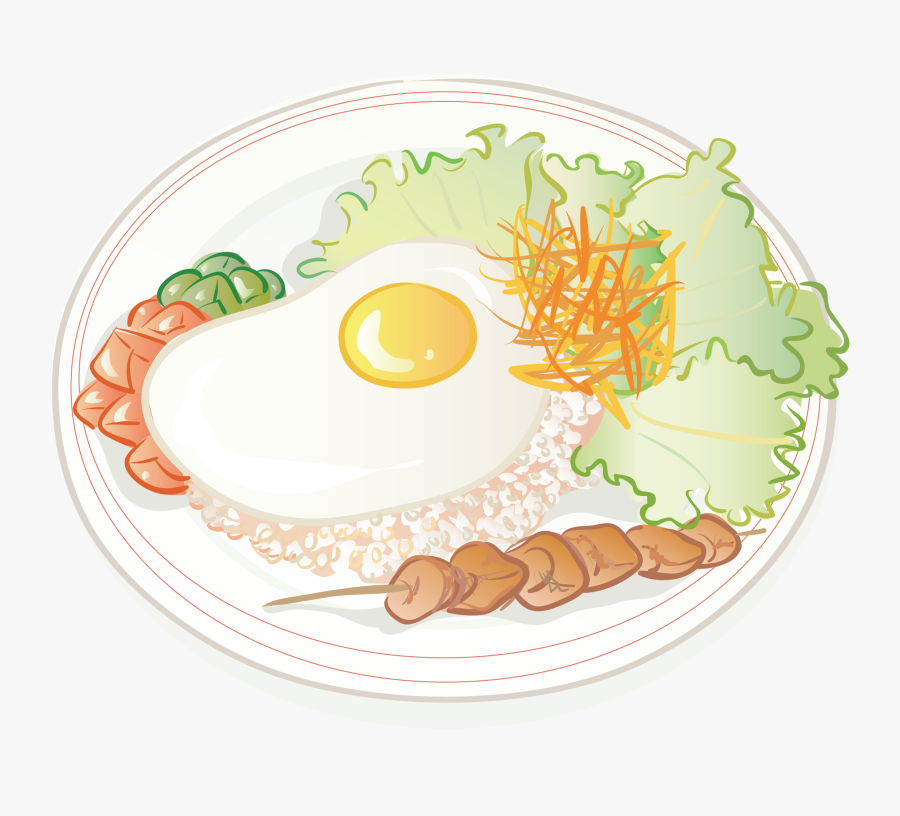 Plate Clipart Plate Rice - Rice In A Plate Cartoon, Transparent Clipart