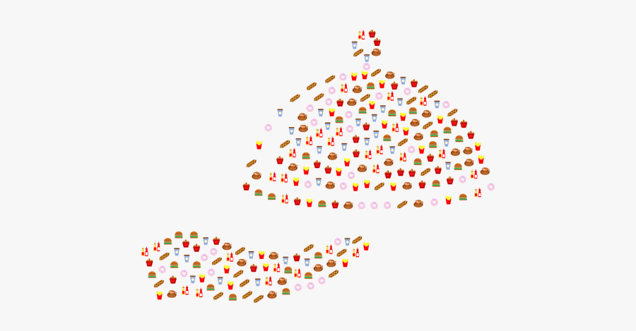 Lunch Plate With Food Icons - Icon, Transparent Clipart